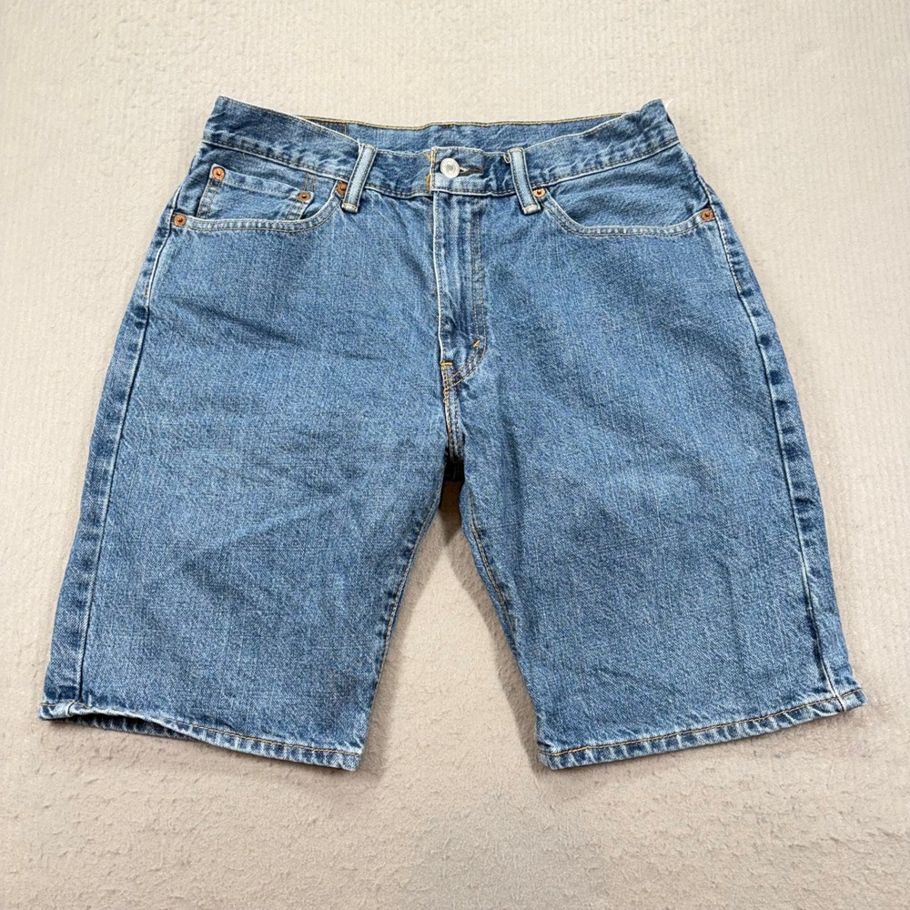 Levi's 505 Denim Shorts Mens 32 Blue Regular Fit Mid Rise Cotton